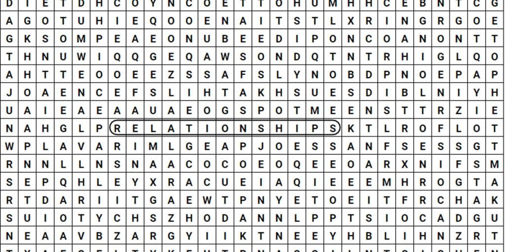 relationship wordsearch