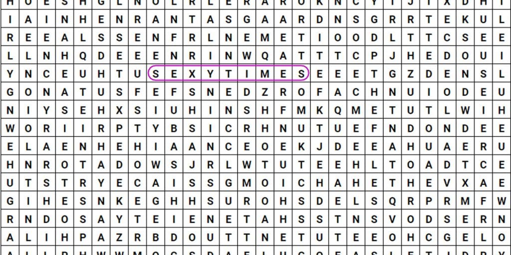 sexy times wordsearch