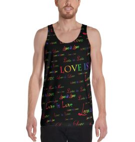 unisex black love is love tank top