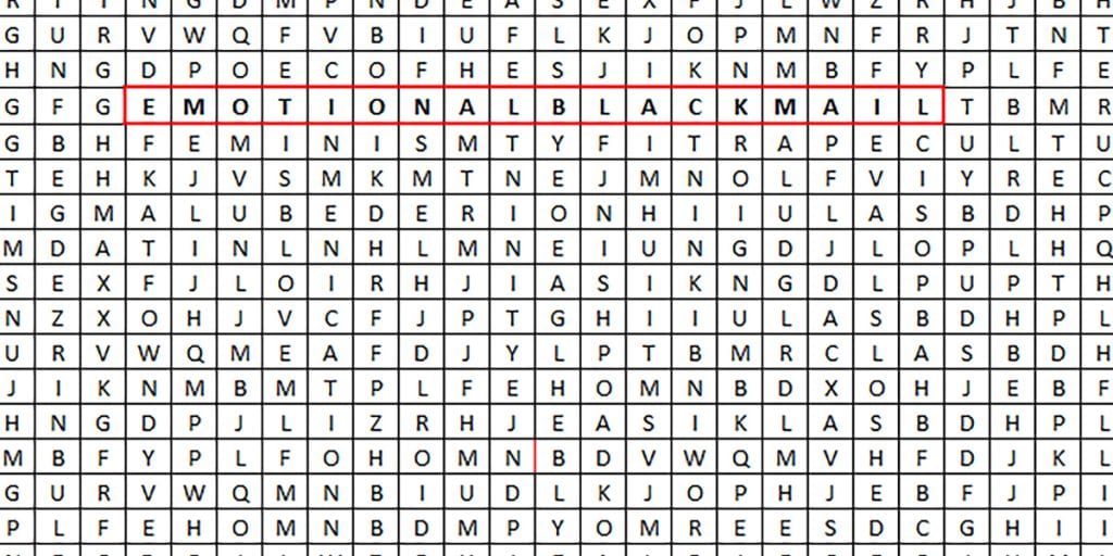 emotional blackmail wordsearch