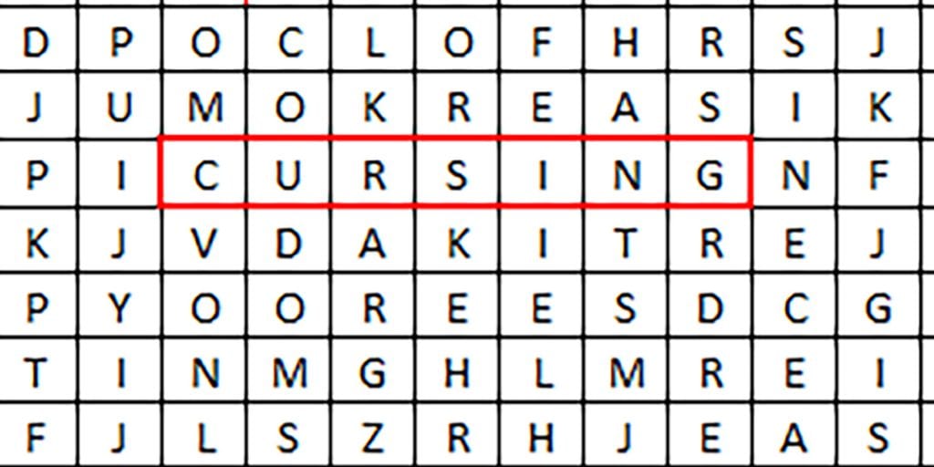 cursing wordsearch
