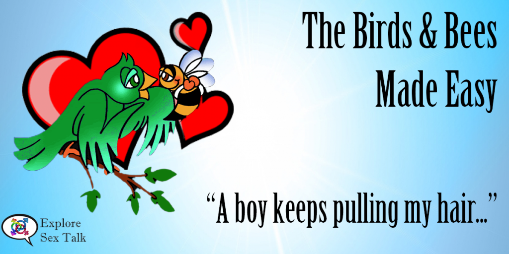 birds and bees made easy: a boy is pulling my hair