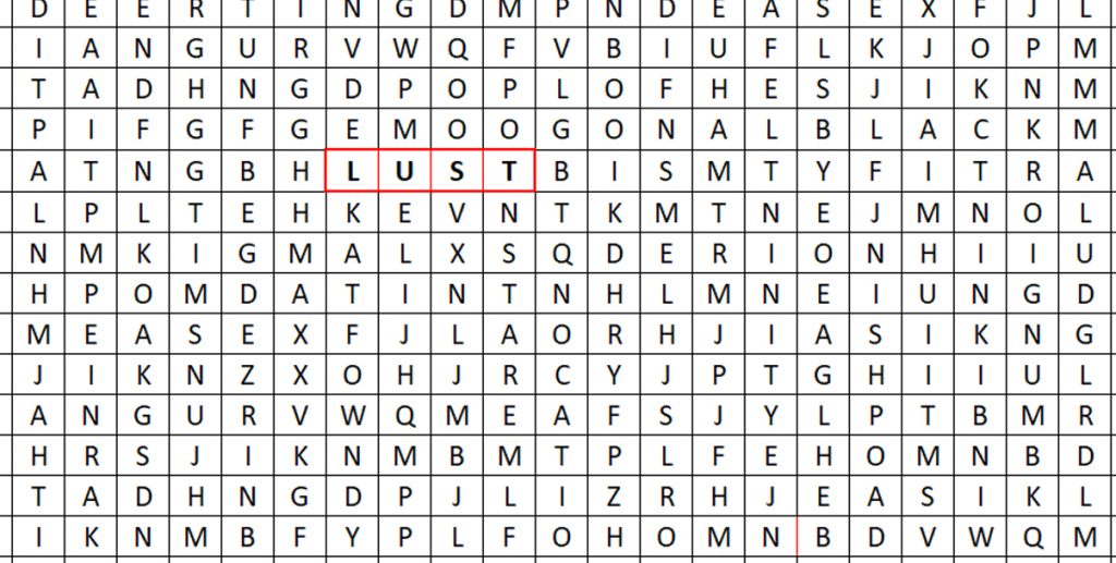 lust word search