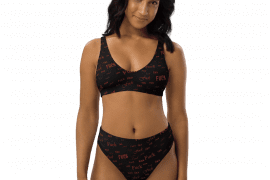 red fuck high-waisted bikini