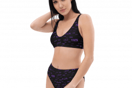 purple fuck high-waisted bikini
