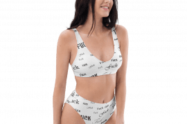 white fuck high-waisted bikini